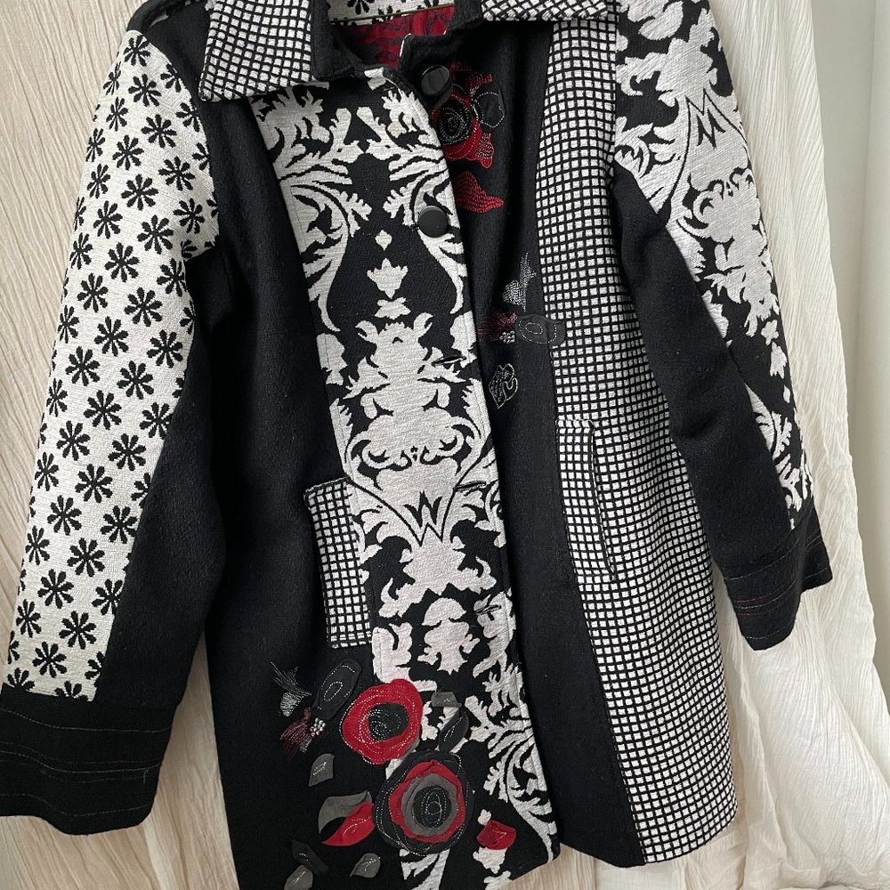 Wool Patchwork Winter Coat